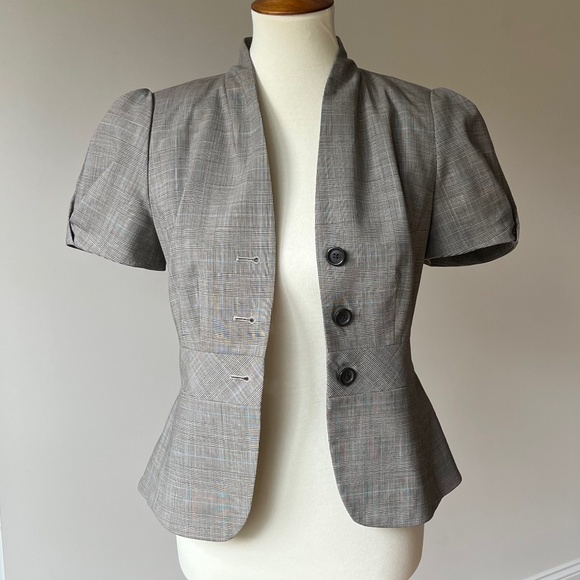 Banana Republic Short Sleeve Suiting Jacket Size 0 Puff Sleeve - Picture 2 of 12